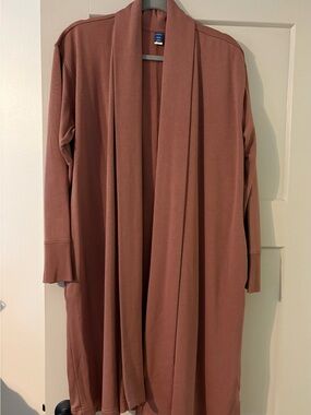 Women's Open-Front Cozy Cardigan Robe - Dusty Rose Like New